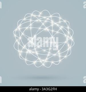 Digital sphere global link technology world media logo concept design ...