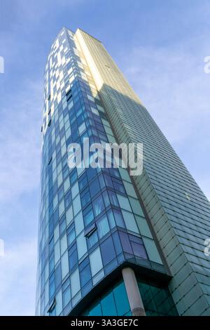 West Tower high-rise skyscraper apartment building, Brook Street, city centre of Liverpool, England, UK completed 2007 Stock Photo