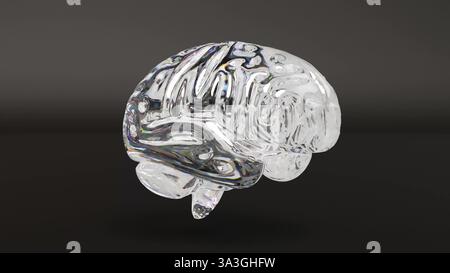 Brain crystal diamond brilliant 3d render Stock Photo