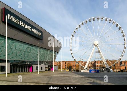 Wheel of Liverpool, M&S Bank Arena conference event venue building, Liverpool, England, UK Wilkinson Eyre Architects 2008 Stock Photo
