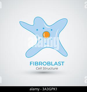 Fibroblast Cell structure Logo Design Vector Illustration Stock Vector