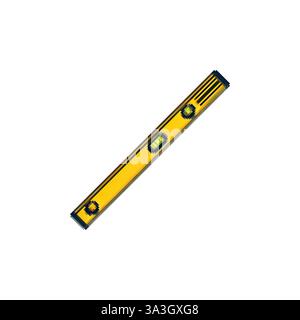 Construction tool water tape measure. Hand tool. Construction level for trying on. Home repair tool water level. Icon in the style of the 80s. Stock Vector