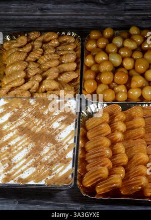 Assorted Finger Sweets Assorted middle eastern desserts of Zalabia a type of middle eastern ...