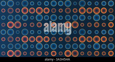 Abstract Partially Faded Spotted Pattern, Circular Gradient Shapes, Spots with Random Sizes and Changing Colors of Blue, Brown, Red and Orange  - Geom Stock Vector