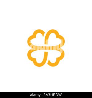 Clover leaf logo template vector image. Abstract clover leaf logo design shamrock vector image Stock Vector