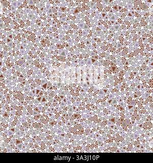 Mosaic triangles shapes background. Rounded solid shapes in frames. Small triangles size. Multicolored style. Repeatable pattern. Stock Vector