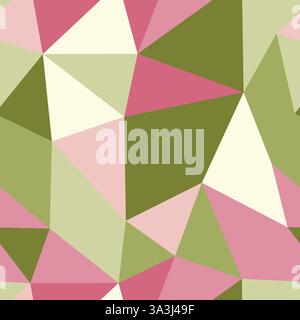 Mosaic triangles shapes background. Medium triangles size. Repeatable pattern. Creative vector tiles. Subdued Earthy Tones Palette. Stock Vector