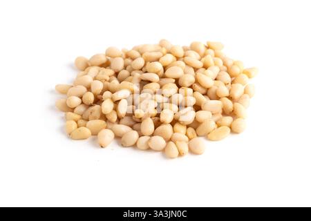 Pine nuts isolated on white background. Clipping path included Stock Photo