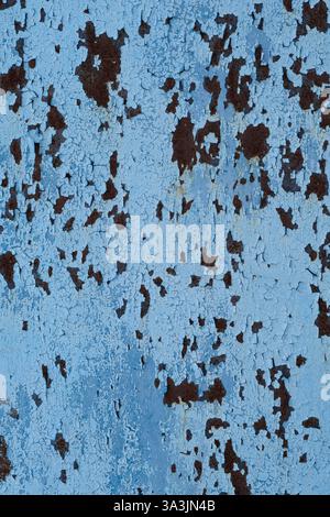 Rusty blue painted metal surface. Abstract background and texture for design Stock Photo