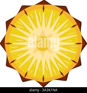 Pineapple slice in flat technique vector illustration Stock Vector