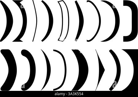 Collection of different parentheses or round brackets isolated on white Stock Vector