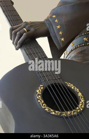Elvis Presley, King of Rock & Roll - statue originally on Beale Street and now is in the tourist welcome center - statue detail - Memphis, Tennessee Stock Photo