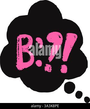 Speech bubble with swear words. Curse crayon doodle text. Bad bulling expression on chat dialog balloon. Aggressive swearword isolated on white backgr Stock Vector