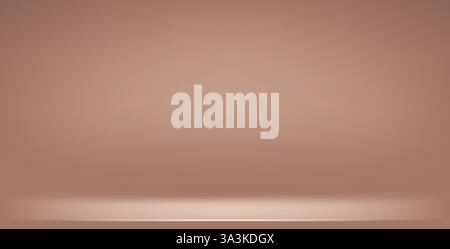 Studio simple brown background. Light neutral wall product room. Minimal pastel table scene. Empty desk stage for beauty presentation. Vector mocha mo Stock Vector