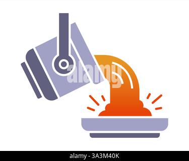 color icon steel foundry. casting steel pipes. flat illustration. Stock Vector