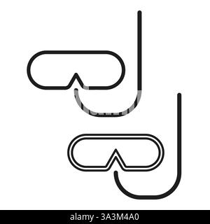 Diving mask icon. Snorkel gear symbol. Underwater swim image. Vector ocean tool. Stock Vector