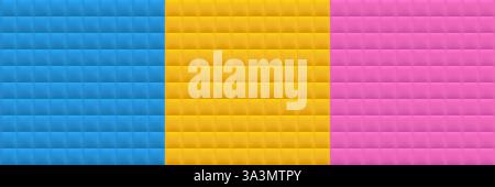 3D background collection. Blue, yellow and pink square Stock Vector