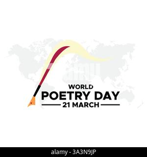 World Poetry Day, held on 21 March.vector graphic of world poetry day good for world poetry day celebration. flat design. flyer design. Stock Vector
