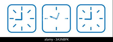 Clock icon set. Abstract glossy clock icon vector illustration. Stock Vector