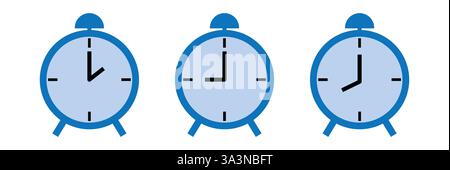 Alarm clock icon in black. Stock Vector