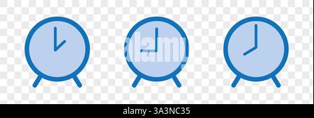 Classic clock face vector mockup isolated on transparent background. Hour and minute hands. Office watches, clock icon design Stock Vector