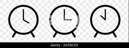 Clock icon set. Abstract glossy clock icon vector illustration. Stock Vector