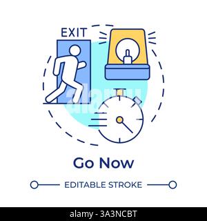 Go now multi color concept icon Stock Vector