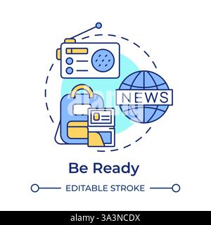 Be ready multi color concept icon Stock Vector