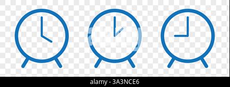 Clock Icon, Vector Illustration, User Interface Color Outline Stock Vector