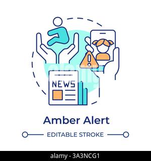 Amber alert multi color concept icon Stock Vector