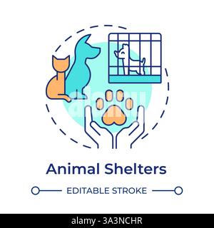 Animal shelters multi color concept icon Stock Vector