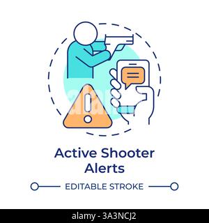 Active shooter alerts multi color concept icon Stock Vector