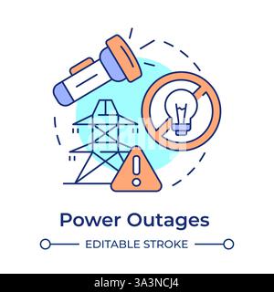 Power outages multi color concept icon Stock Vector