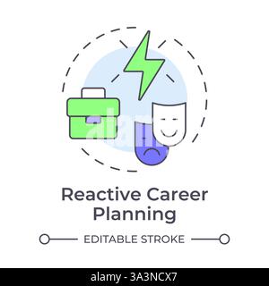 Reactive career planning multi color concept icon Stock Vector