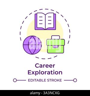 Career exploration multi color concept icon Stock Vector