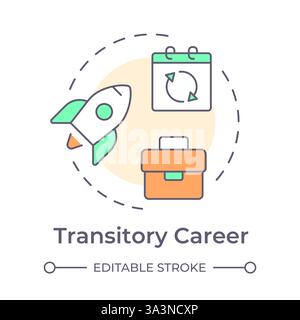 Transitory career multi color concept icon Stock Vector