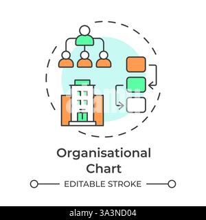 Organisational chart multi color concept icon Stock Vector