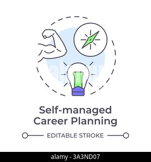 Self managed career planning multi color concept icon Stock Vector