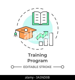Training program multi color concept icon Stock Vector