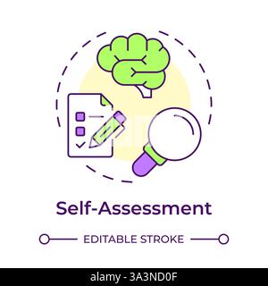 Self assessment multi color concept icon Stock Vector