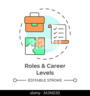 Roles and career levels multi color concept icon Stock Vector