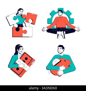 Financial management vector illustration concept set Stock Vector