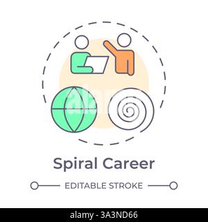 Spiral career multi color concept icon Stock Vector