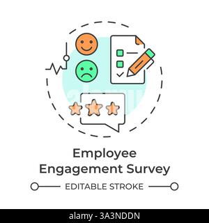 Employee engagement survey multi color concept icon Stock Vector