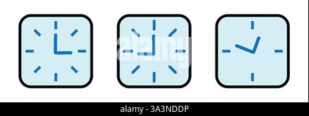Clock Icon, Vector Illustration, User Interface Color Outline Stock Vector