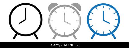 clock icon vector flat illustration design template Stock Vector