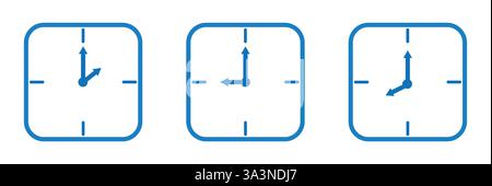 clock icon vector flat illustration design template Stock Vector