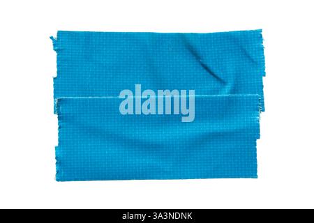 Rectangular shape made of blue cloth tape on white background with clipping path Stock Photo