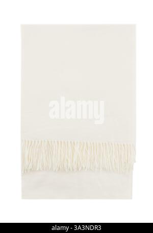 Mockup of white wide scarf isolated on white background Stock Photo