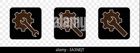 Gear and wrench vector icon. Stock Vector